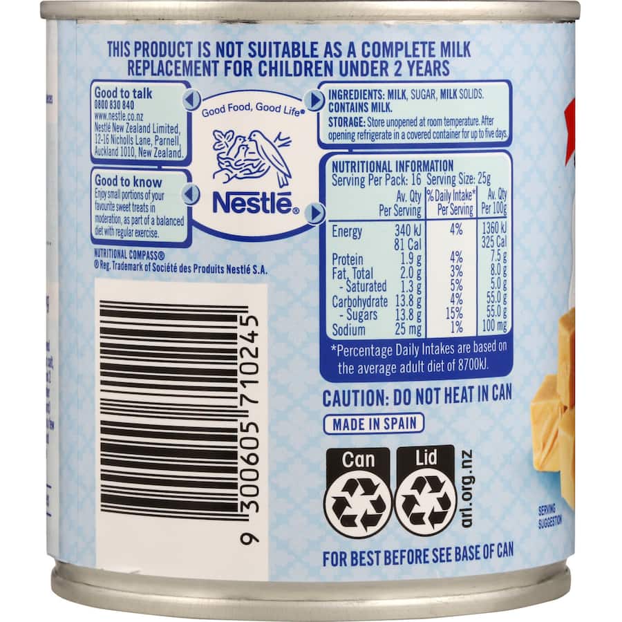 Nestlé Highlander Condensed Milk Sweetened Tear tab can 395g