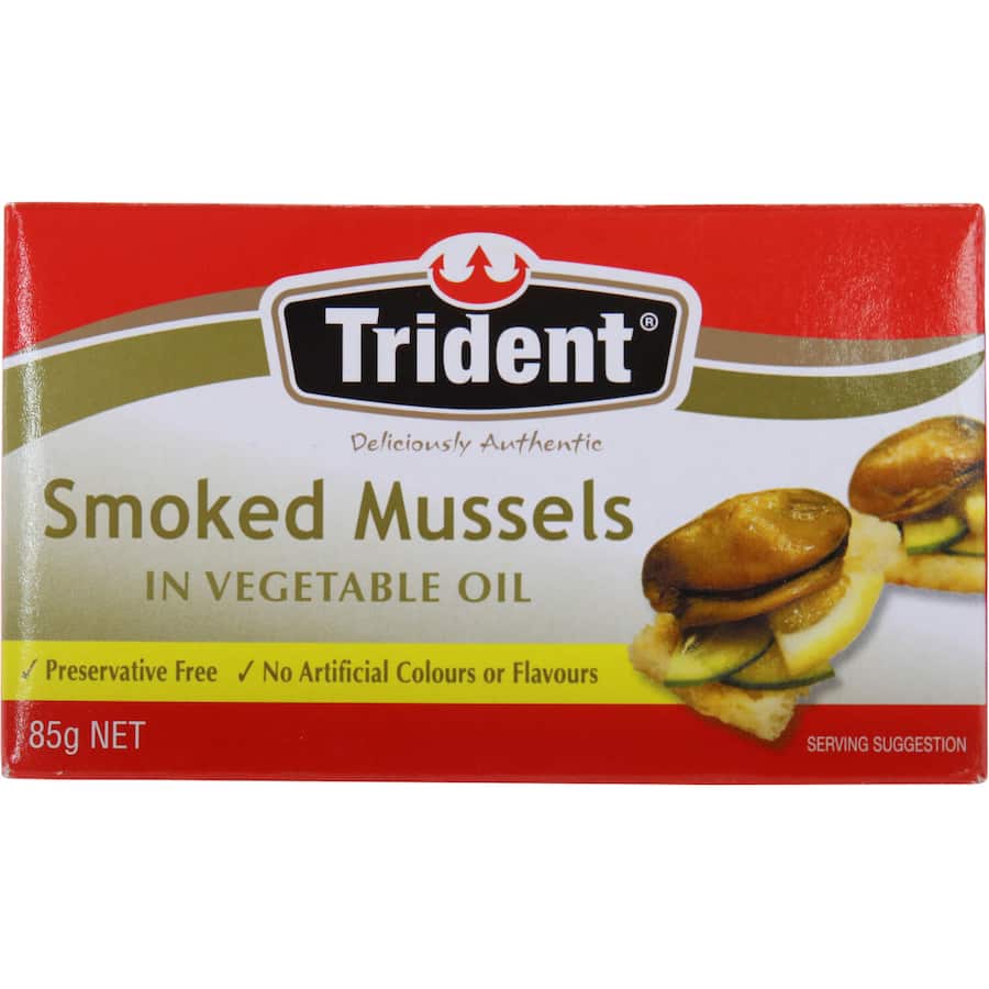 Trident Mussels Smoked In Vege Oil Tear tab can 85g