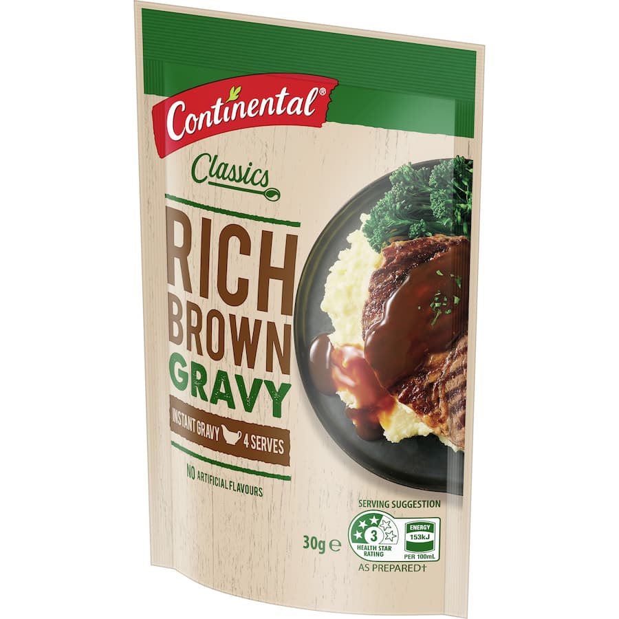 Continental Instant Gravy Mix Rich Brown Sachet 30g