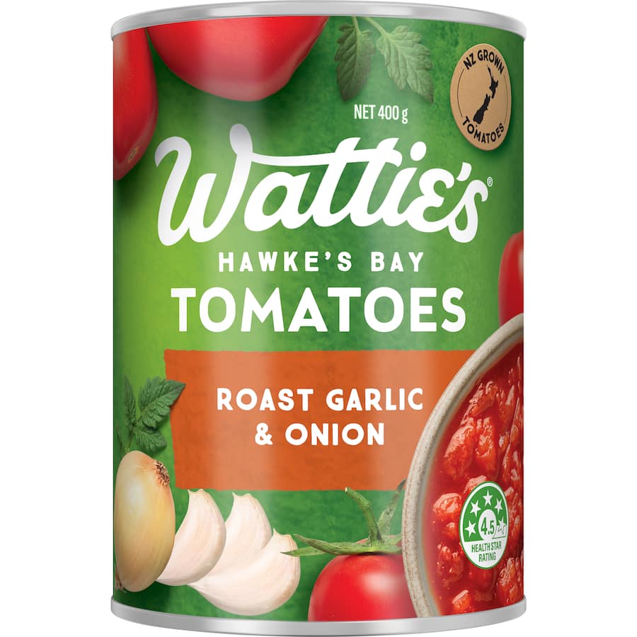 Watties Flavoured Tomatoes Roast Garlic & Onion Can 400g