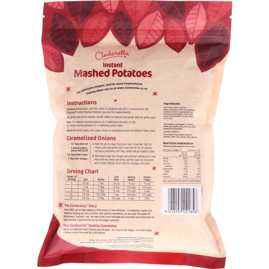 Cinderella Potato Flakes Instant Mashed Bagged 225g