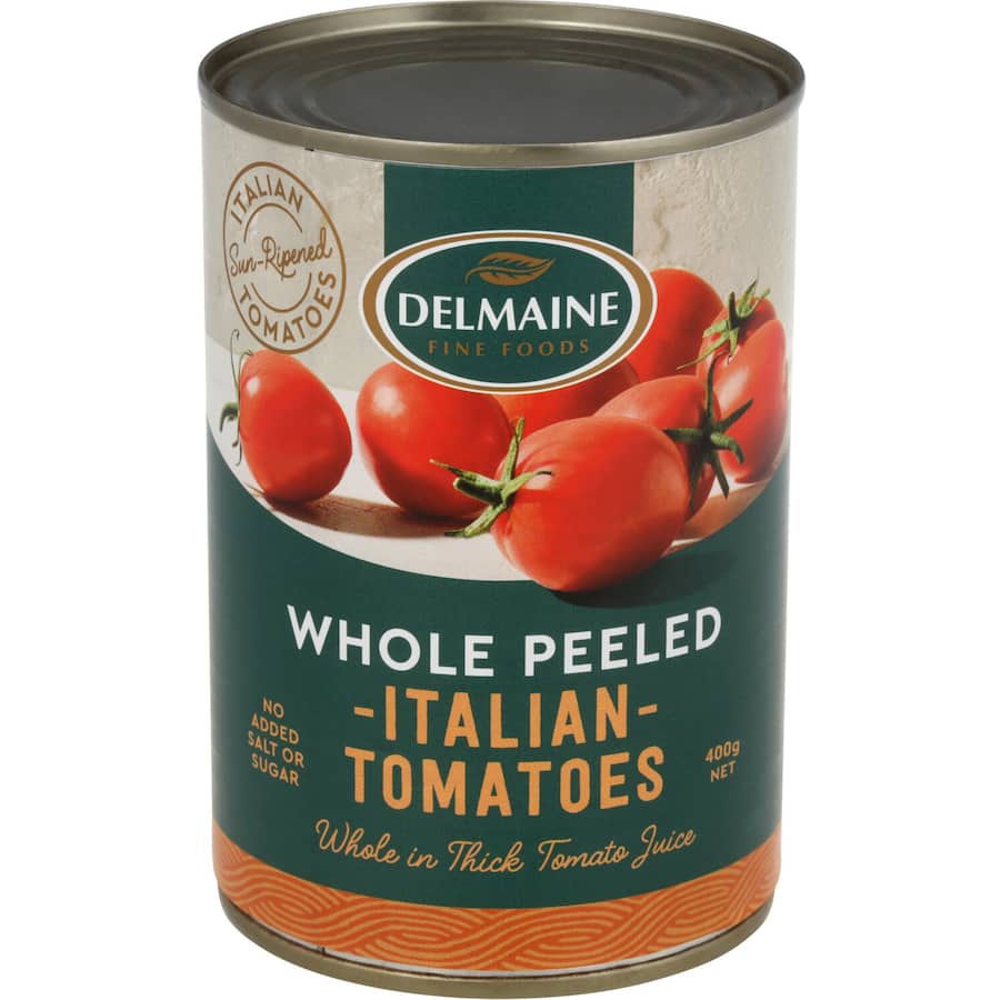 Delmaine Whole Peeled Tomatoes Italian In Juice Can 400g