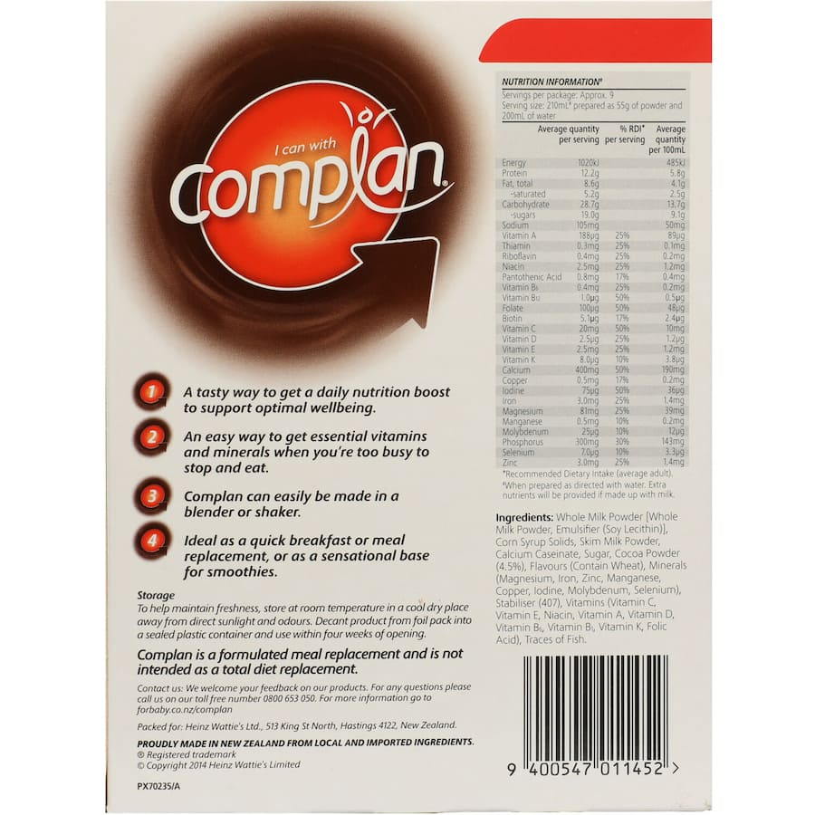 Complan Nutrition Formula Chocolate 500g