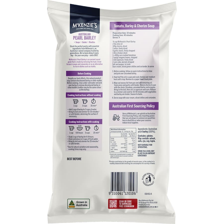 Mckenzie's Pearl Barley  500g