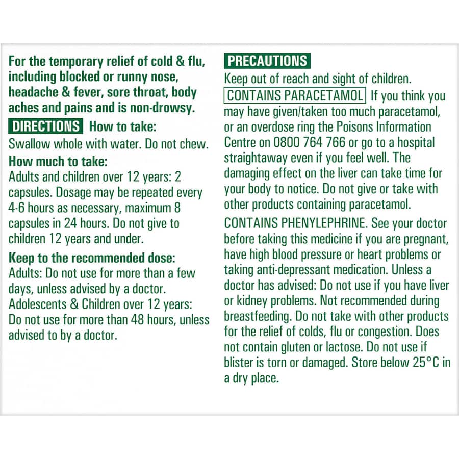 Lemsip Max Cold & Flu Medicine With Decongestant Capsules 16pack