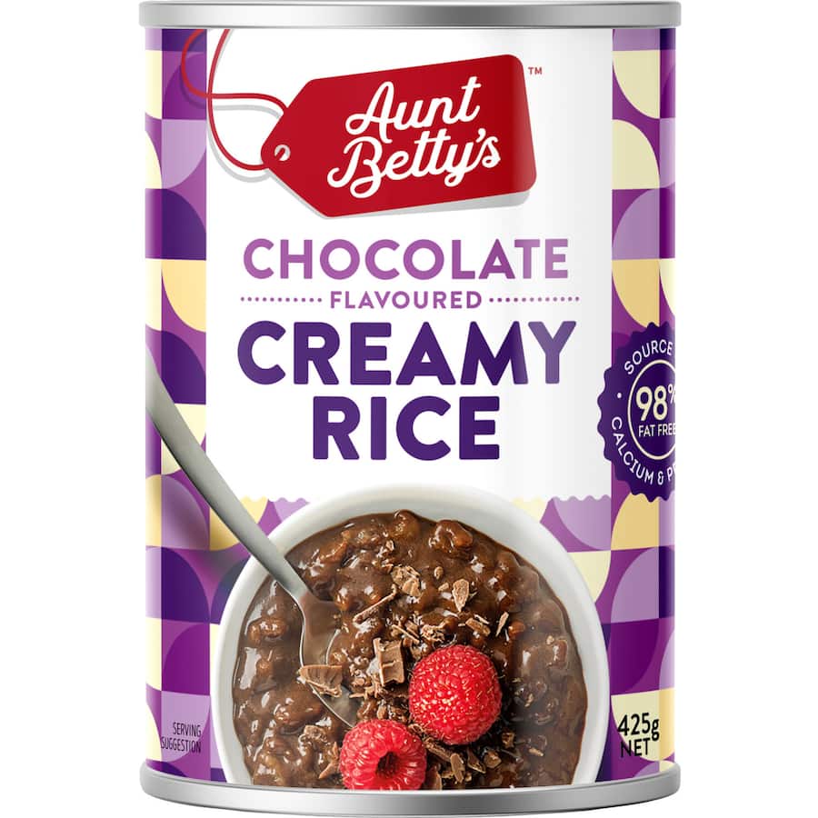 Aunt Bettys Rice 2 Go Creamed Rice Chocolate Creamy Rice Can 440g