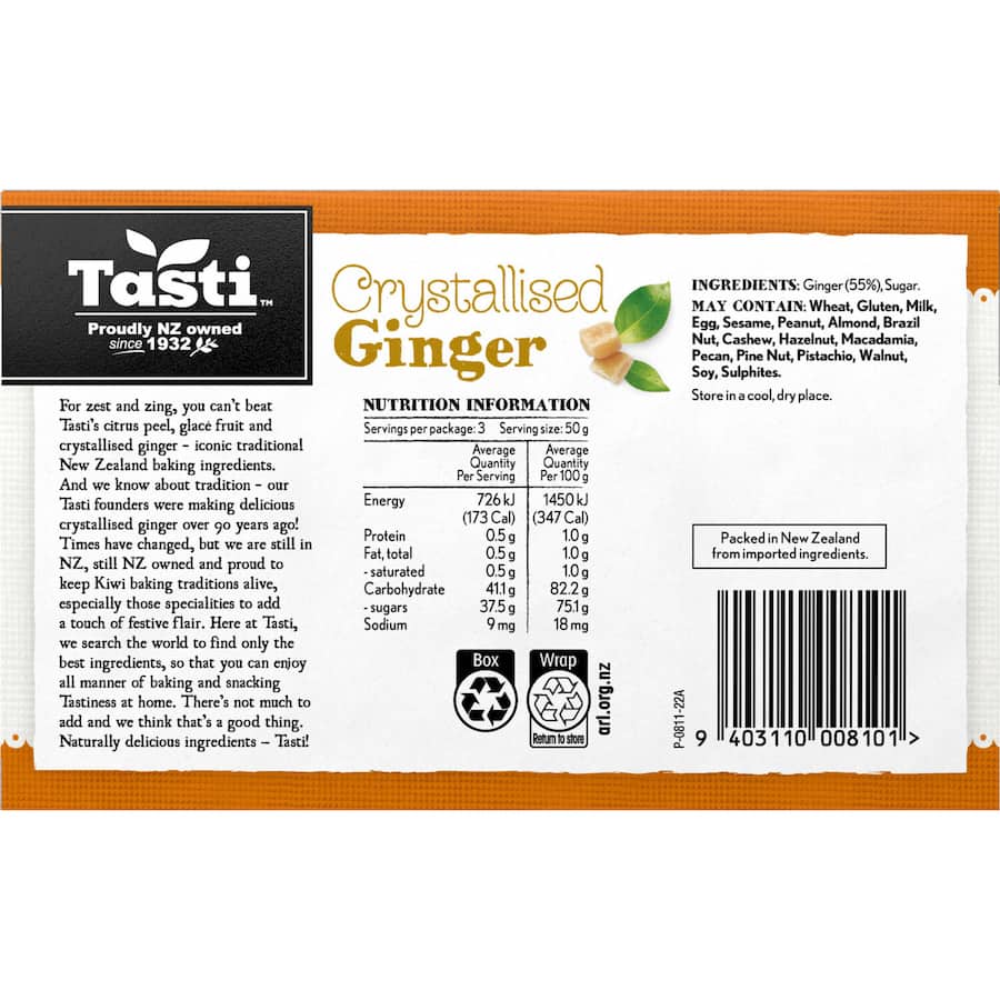Tasti Ginger Preserved Box 150g