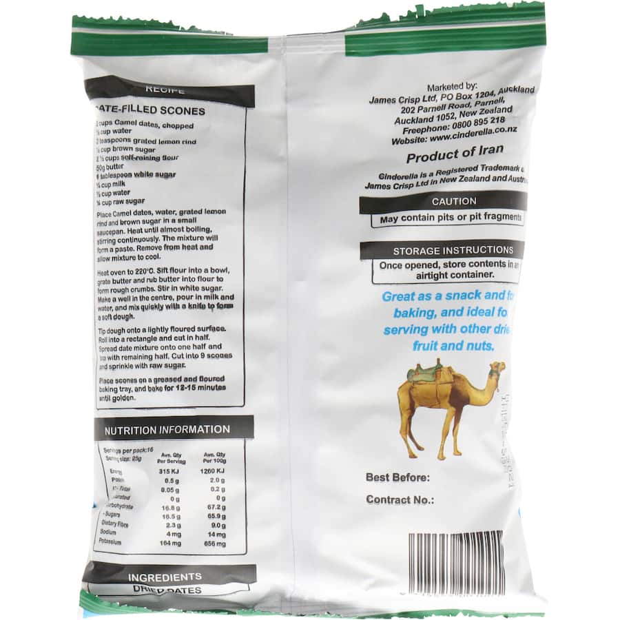 Cinderella Camel Dates Pitted 400g