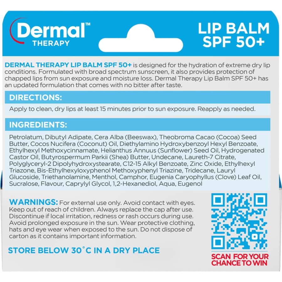 Dermal Therapy Lip Balm Spf 50+ 10g
