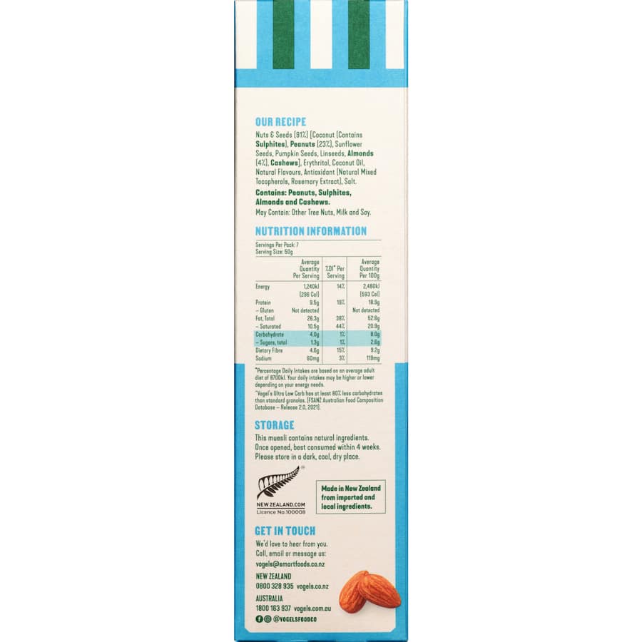 Vogels Cafe Style Muesli Ultra Low Carb 380g