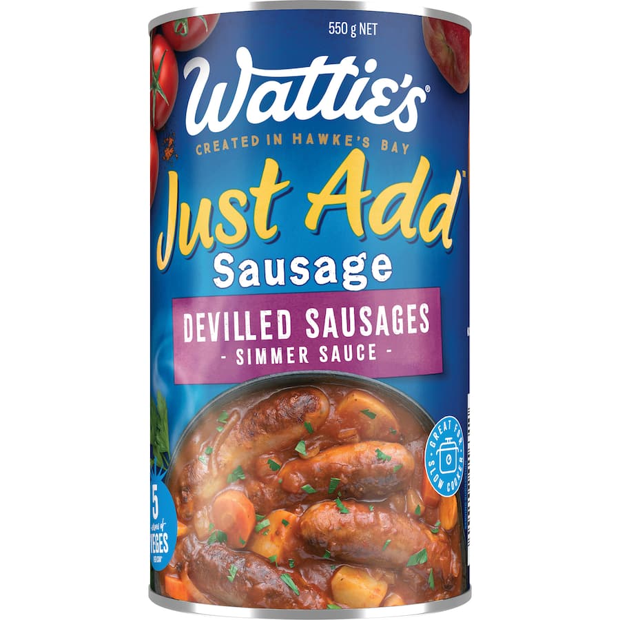 Watties Just Add Simmer Sauce Devilled Sausages Can 550g