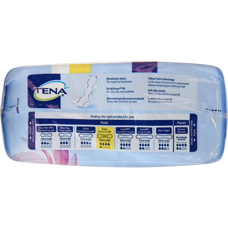 Tena Lady Womens Continence Pads Extra Medium Protection 10pack