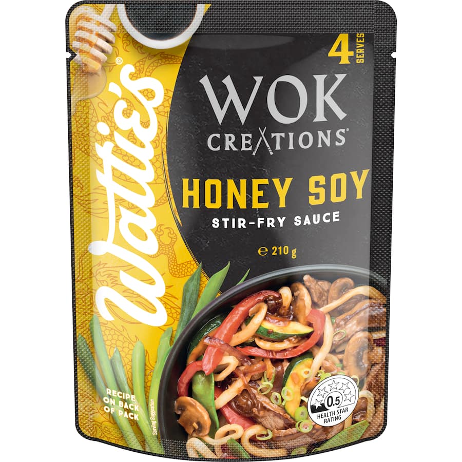Watties Wok Creations Stir-fry Sauce Honey Soy Pouch 210g