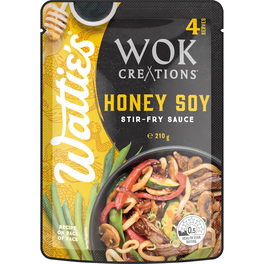 Watties Wok Creations Stir-fry Sauce Honey Soy Pouch 210g