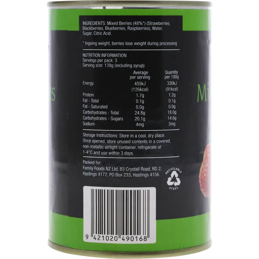 Family Mixed Berries In Syrup 415g