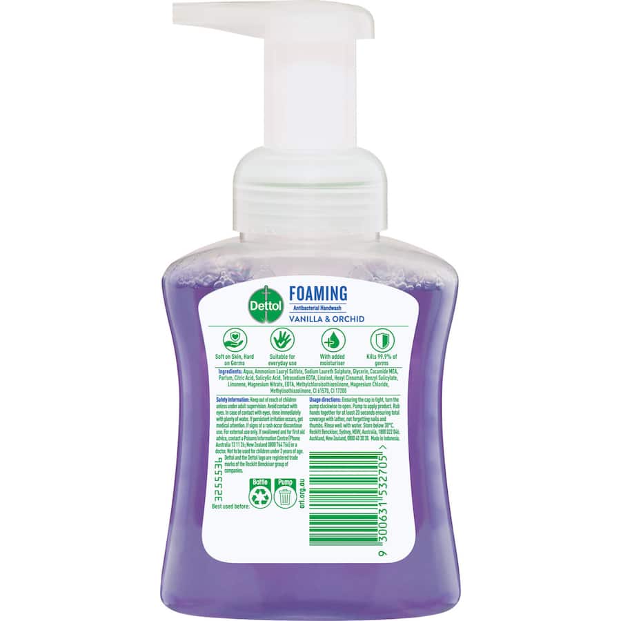 Dettol Foaming Hand Wash Vanilla & Orchid Pump 250mL