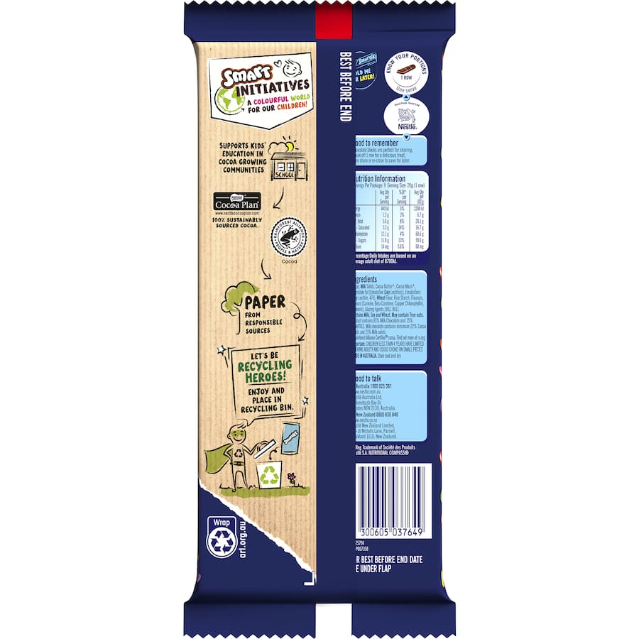 Nestlé Smarties Chocolate Block 180g