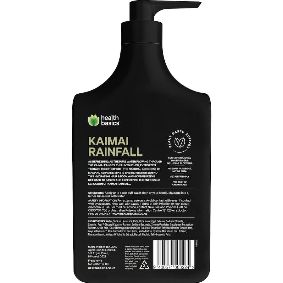 Health Basics Body Wash Kaimai Rainfall 950mL