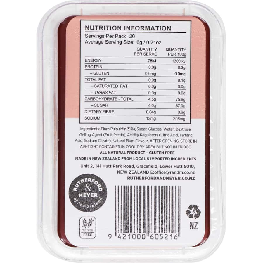 Rutherford & Meyer Fruit Paste Plum 120g
