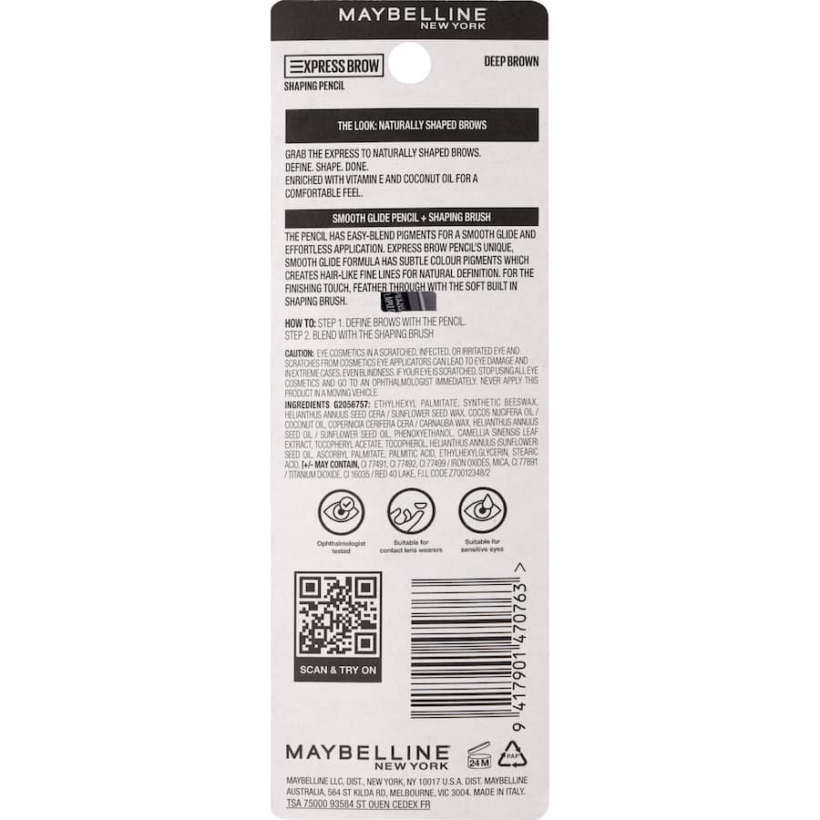 Maybelline Eyebrow Pencil Deep Brown 1g