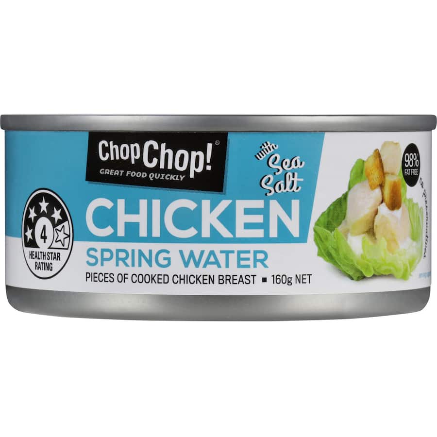 Chop Chop Canned Chicken Pieces Spring Water Tear tab can 160g