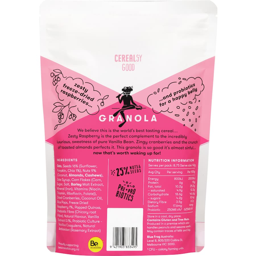 Blue Frog Delicious Granola Raspberry & Vanilla 350g