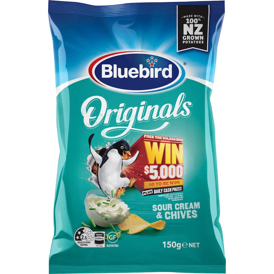 Bluebird Originals Chips Sour Cream & Chives 150g