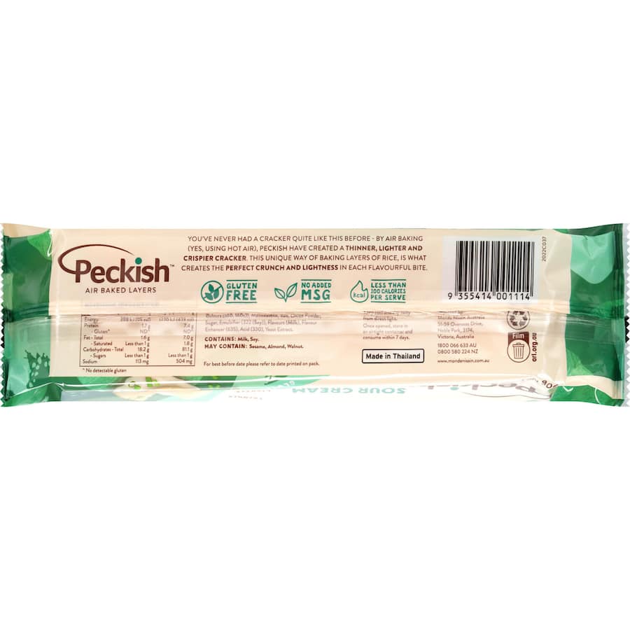 Peckish Rice Crackers Sour Cream & Chives 90g