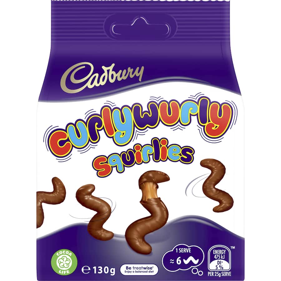 Cadbury Chocolate Sharepack Bites Curlywurly Squirlies 130g
