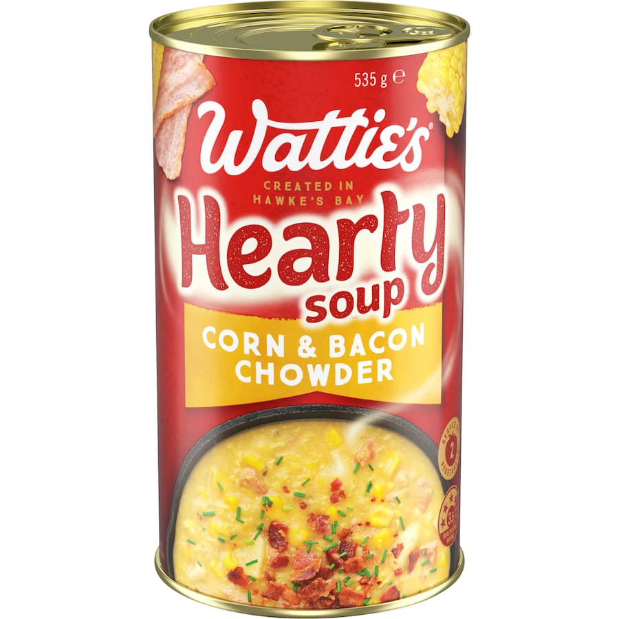 Wattie's Hearty Soup Corn & Bacon Chowder Canned 535g