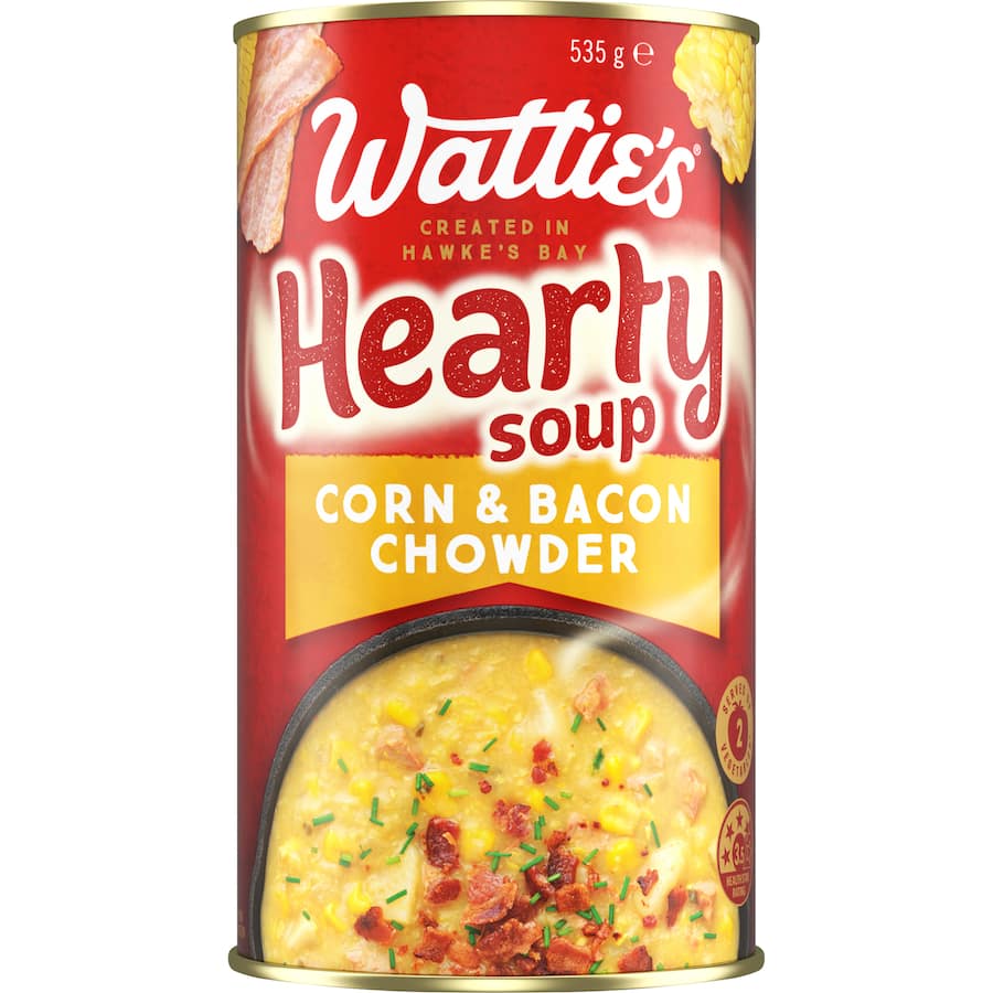 Wattie's Hearty Soup Corn & Bacon Chowder Canned 535g