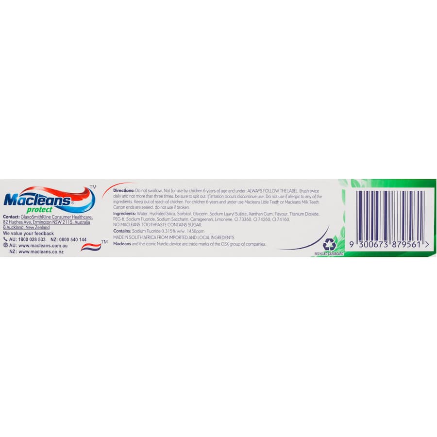 Macleans Protect Toothpaste Mild Mint Tube 170g