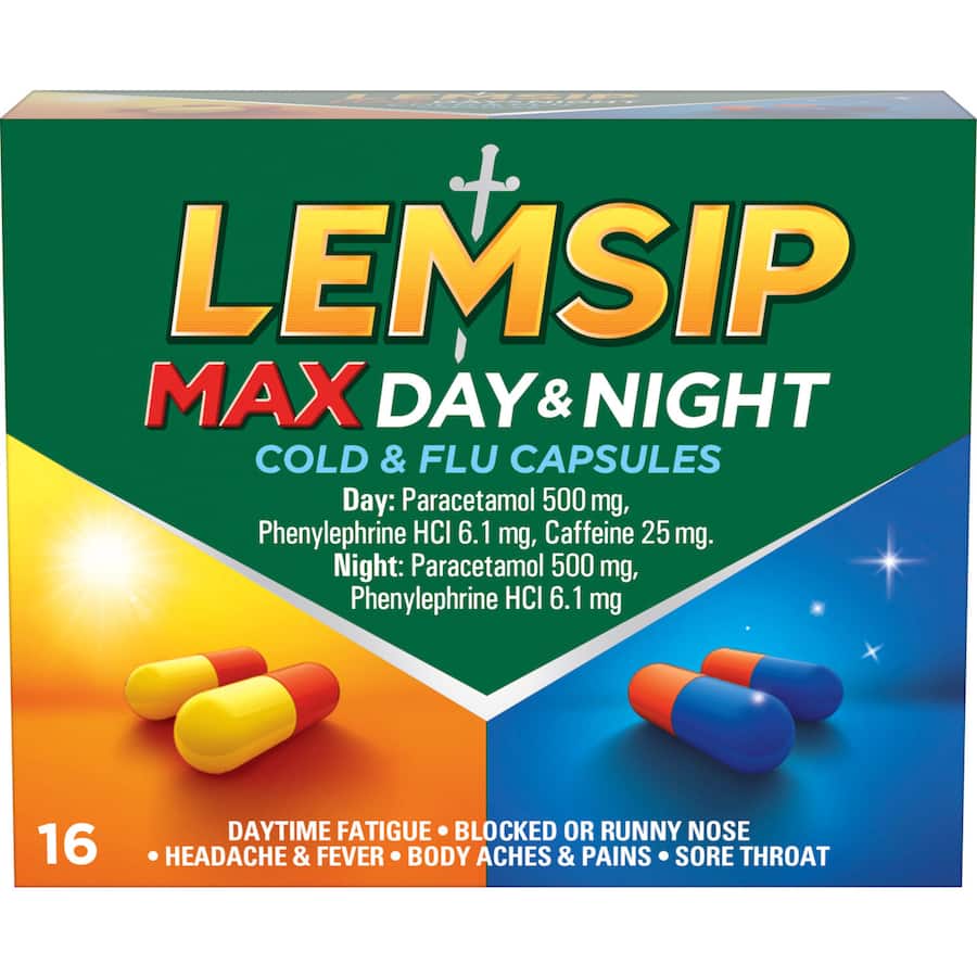 Lemsip Max Day & Night Cold & Flu Capsules 16pack