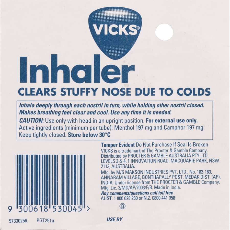 Vicks Cold Remedy Inhaler Pkt 1pack