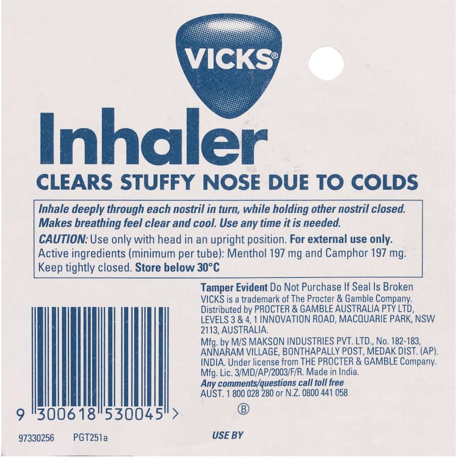 Vicks Cold Remedy Inhaler Pkt 1pack