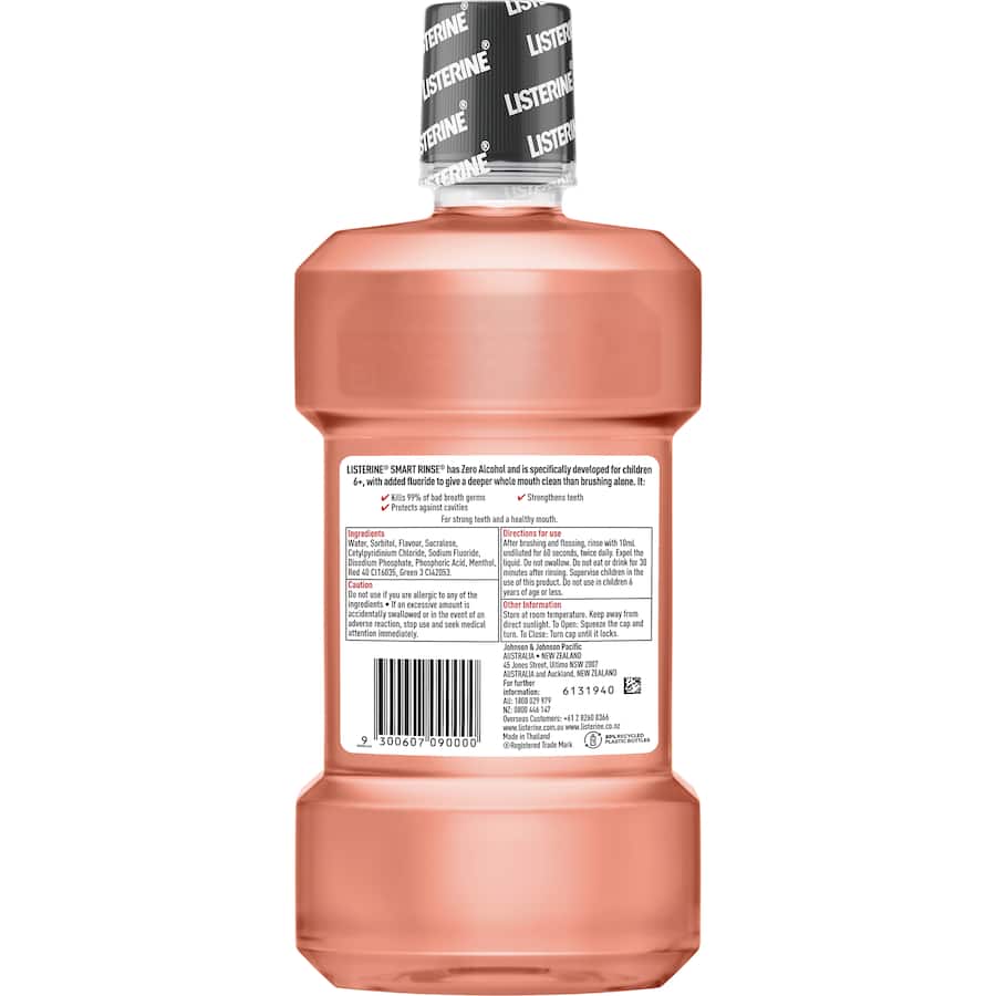Listerine Kids Mouthwash Smart Rinse Berry 500mL