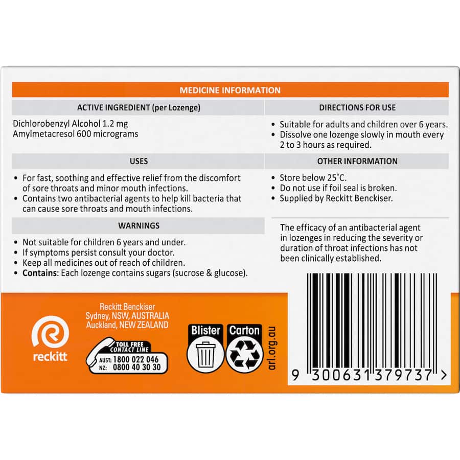 Strepsils Cough Throat Lozenges Soothing Relief Orange 36pack