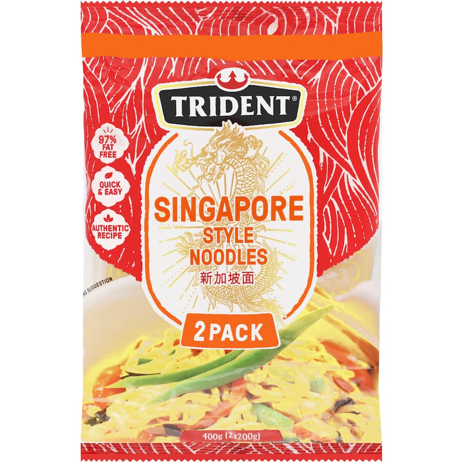 Trident Singapore Noodles Stir Fry Two Pack 350g