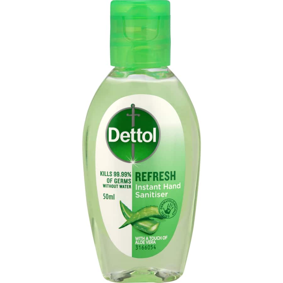 Dettol Instant Hand Sanitiser Refresh With Aloe Vera Squeeze bottle 50mL