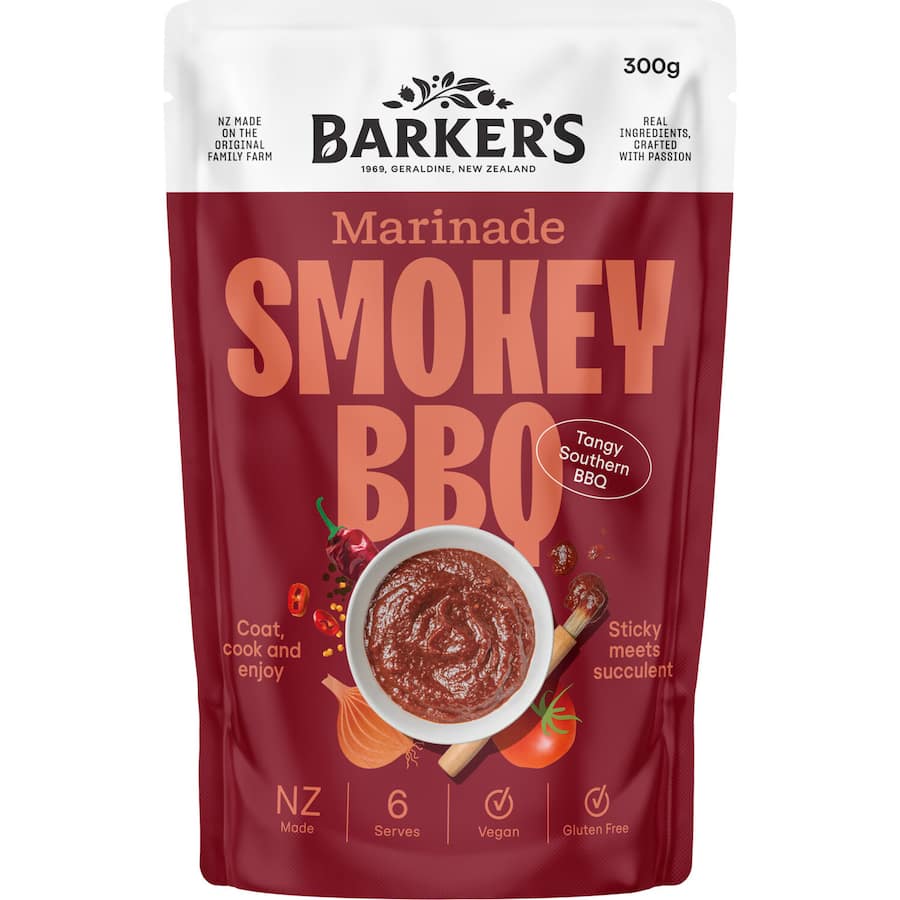 Barker's Bbq Sauce Marinade Smokey Pouch 300g