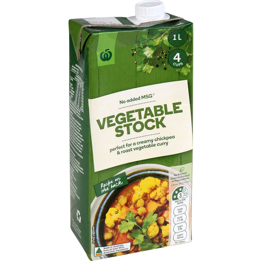 Woolworths Vegetable Stock Liquid Carton 1L