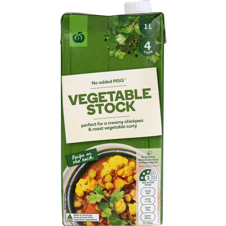 Woolworths Vegetable Stock Liquid Carton 1L