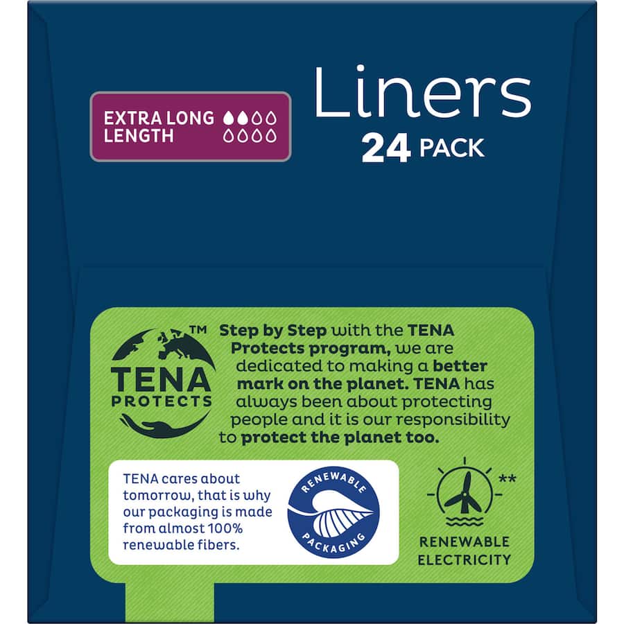 Tena Active Womens Continence Liners Extra Long 24pack