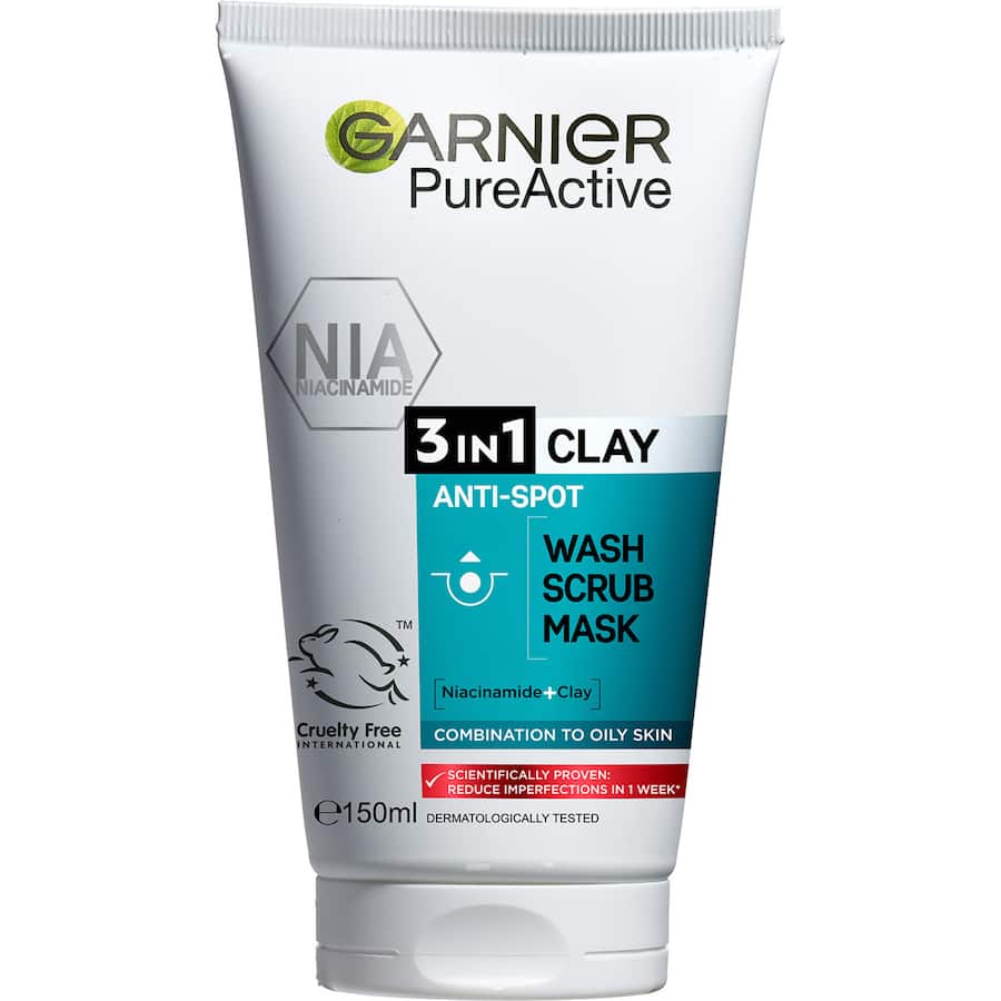 Garnier Pure Facial Cleanser 3 In 1 Scrub & Mask 150mL