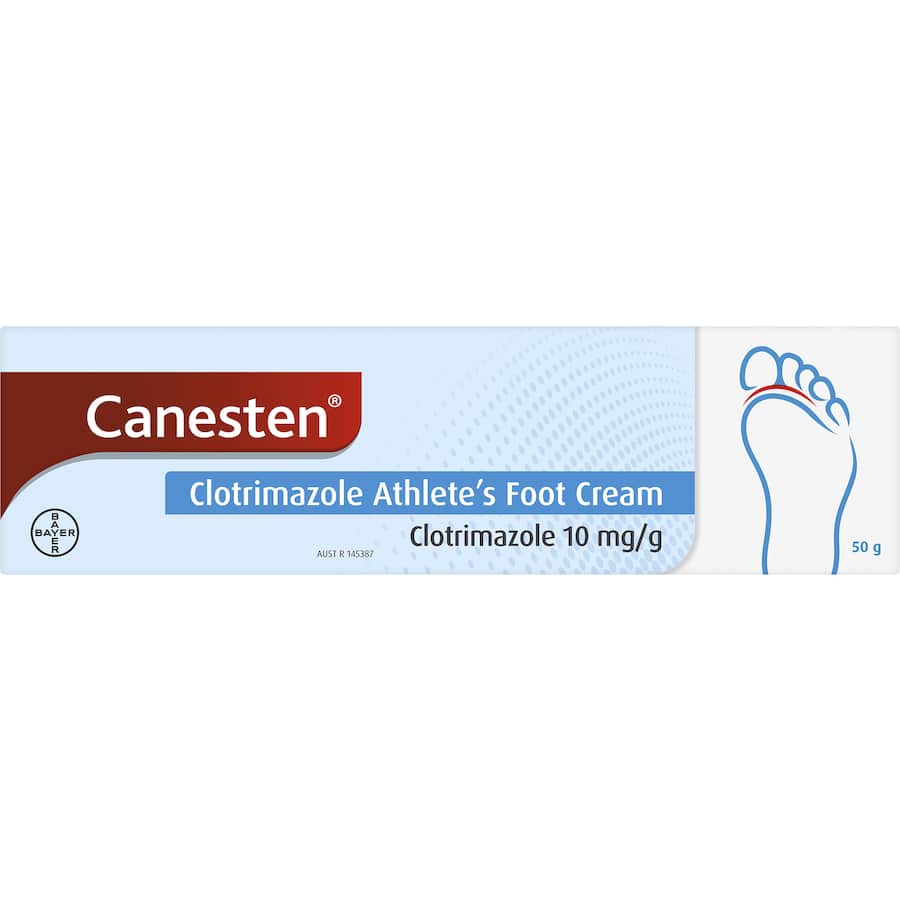 Canesten Athletes Foot Cream Clotrimazole 10mg/g 50g