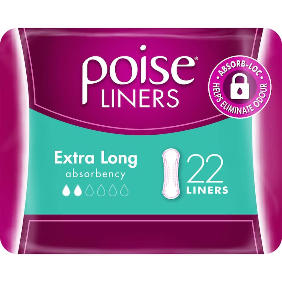 Poise Womens Continence Pads Extra Long Liners 22pack