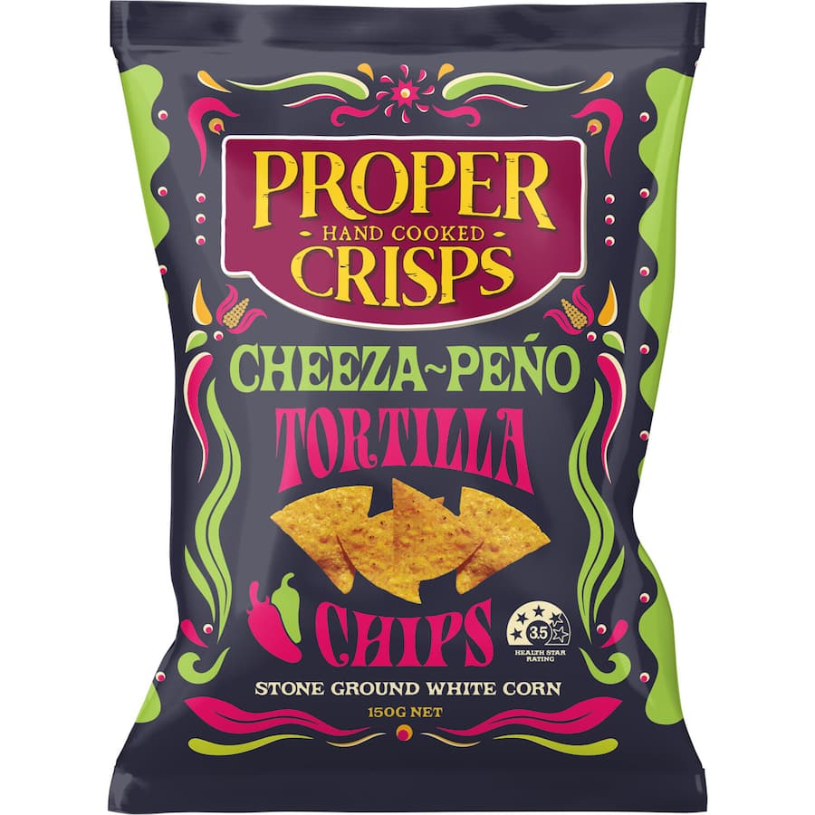 Proper White Corn Chips Tortilla Cheeza-peno 150g
