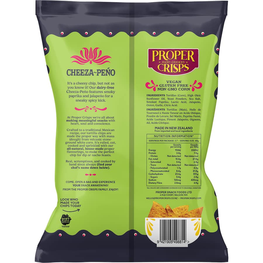 Proper White Corn Chips Tortilla Cheeza-peno 150g