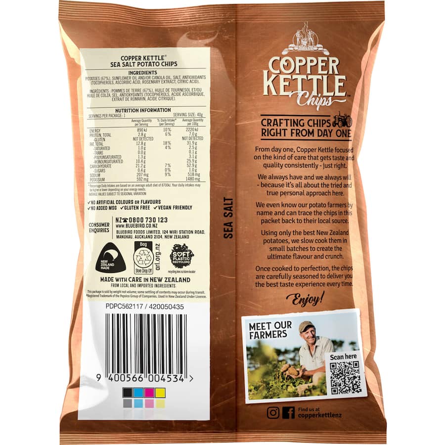 Copper Kettle Chips Sea Salt 40g