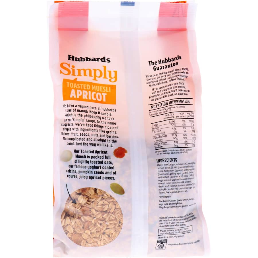 Hubbards Simply Muesli Toasted Apricot 650g